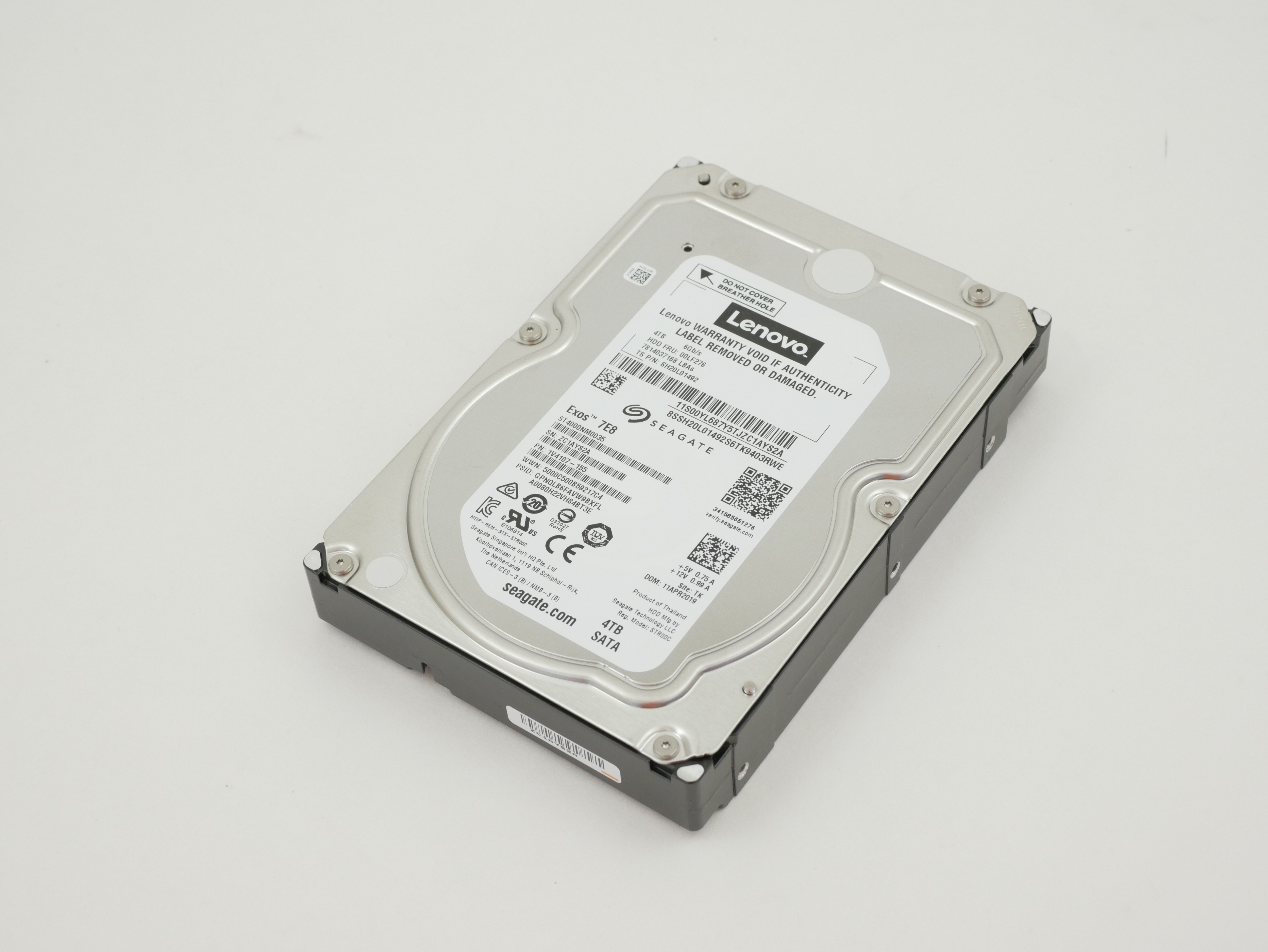 Lenovo Seagate Exos 4TB ST4000NM0035 7.2K RPM SATA 6Gb/s SH20L01492 00LF276